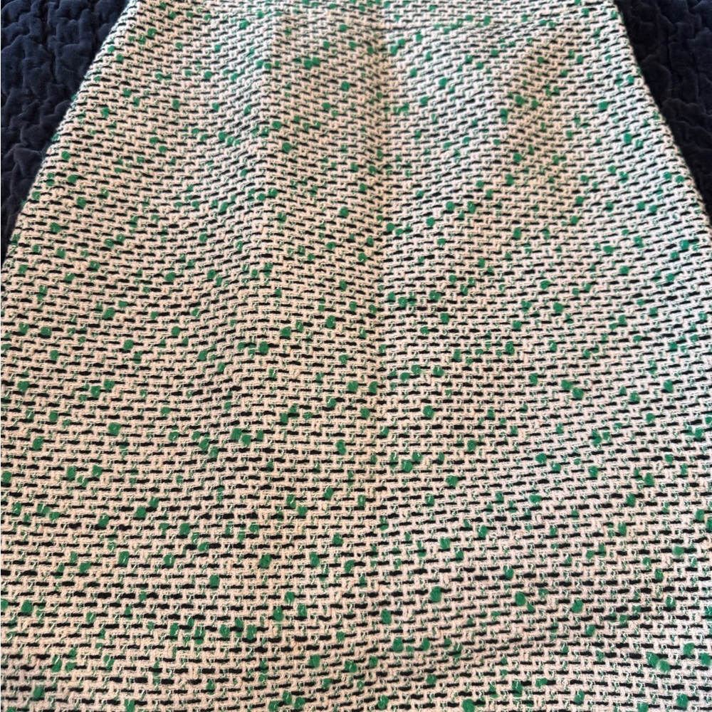 Green and Cream Boucle Skirt